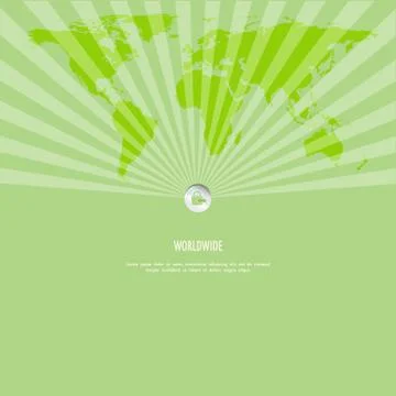 Sunburst pattern and world map, business concept 스톡 일러스트