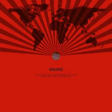 Sunburst pattern and world map, business concept 스톡 일러스트