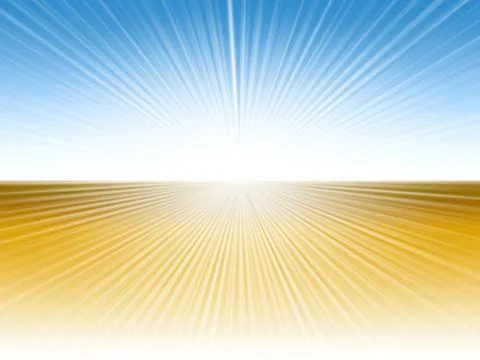 Sunburst pattern background - blue and yellow symbolizing the sky and the ear Stock Illustration