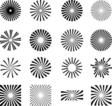 Sunburst Pattern Background set. Rays. Radial. Summer Banner. Radiation or .. Stock Illustration