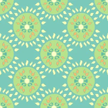 Sunburst Pattern In Lime green And Blue Stock Illustration