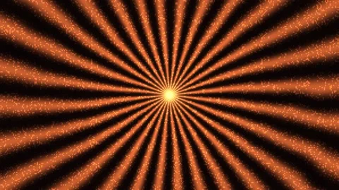 Sunburst pattern with orange rays moving from a central Stock Footage 339003772