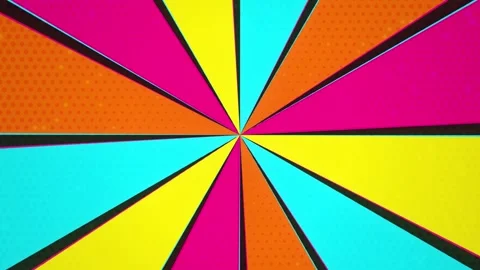 Sunburst pop art rays rotating seamless loop motion background Vidéo 345394325