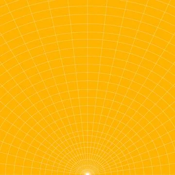 Sunburst radial perspective grid abstract wireframe geometric vector yellow Stock Illustration