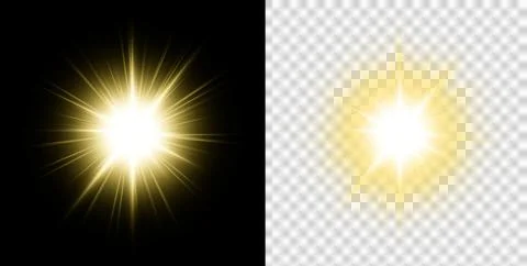 Sunburst Radiant Light Explosion Glow Star Flare Energy Burst Illumination Effec Illustrazione stock