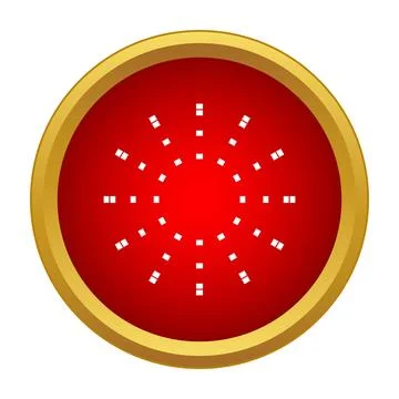 Sunburst rays icon in a golden frame Stock Illustration