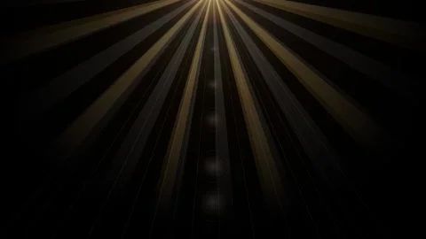 Sunburst retro with golden light rays and vintage lens flare effect on dark Video stock 345874632