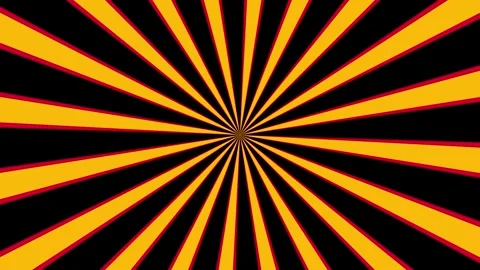 Sunburst retro rotating background with vibrant red and yellow rays in classi Video stock 345900217