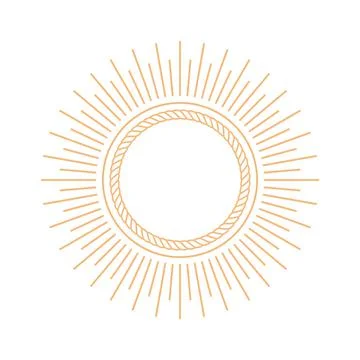 Sunburst Rope Frame Logo Stock Illustration