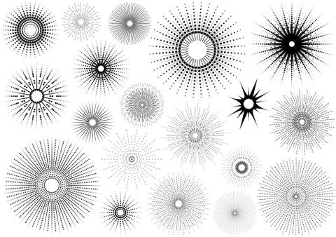 Sunburst Set Stock Illustration