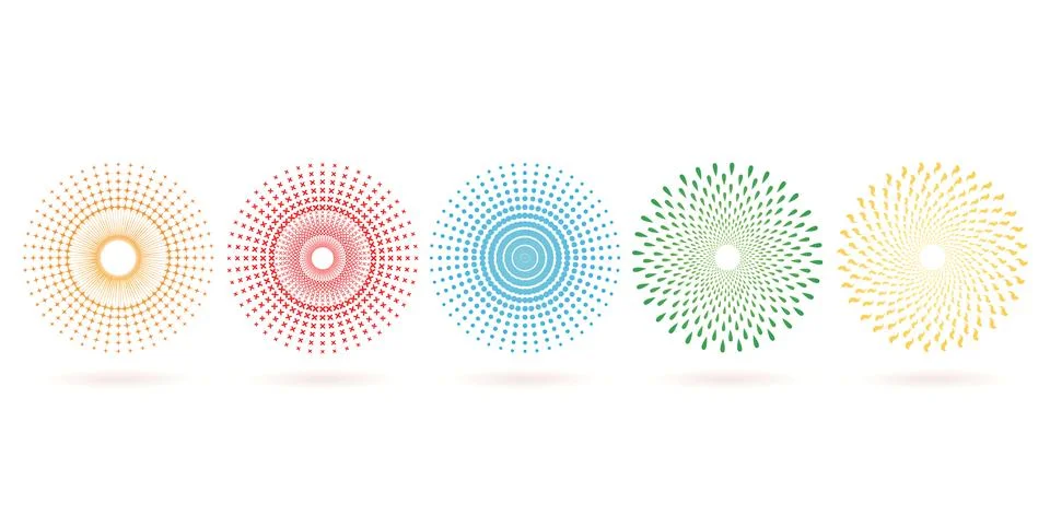 Sunburst spreading shape element Stock Illustration