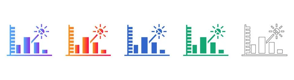Sunburst Statistical Analysis Set Stock Illustration