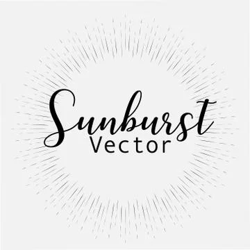 Sunburst style isolated on white background, Bursting rays vector illustratio Stock Illustration