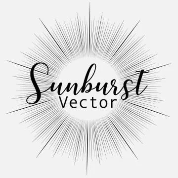 Sunburst style isolated on white background, Bursting rays vector illustratio Stock Illustration