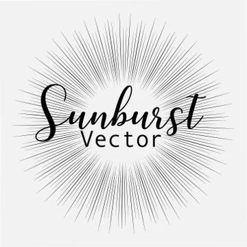 Sunburst style isolated on white background, Bursting rays vector illustratio Stock Illustration