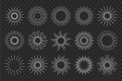 Sunburst sun ray. Vector burst sunshine logo. Sunrise round emblem. Sunbeam r 스톡 일러스트