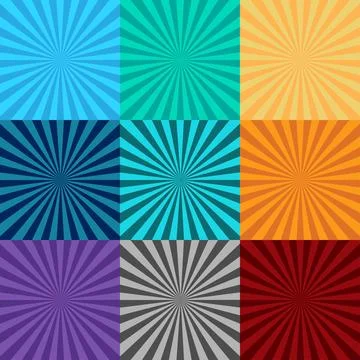 Sunburst, sun rays set Stock Illustration