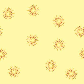 Sunburst sun summer sunlight vector seamless pattern Stockillustratie