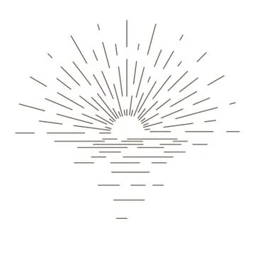Sunburst thin line vector illustration Stock Illustration