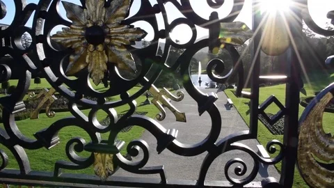 Sunburst Through Decorative Grate Stock Footage 81752766