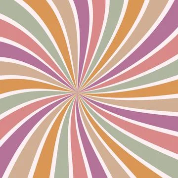 Sunburst vector background abstract summer retro pattern curved stripes Stock Illustration