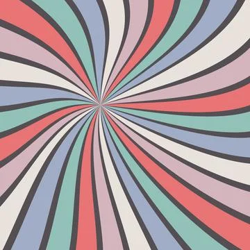 Sunburst vector background abstract summer retro pattern curved stripes Stock Illustration