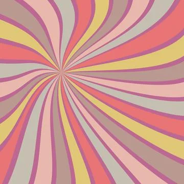 Sunburst vector background abstract summer retro pattern curved stripes Stock Illustration