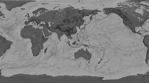 Sunda plate - global map. Patterson Cylindrical. Bilevel Illustrazione stock