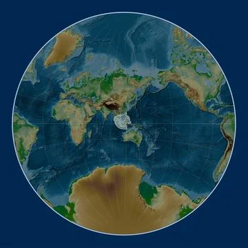 Sunda tectonic plate. Physical. Lagrange. Stock Illustration