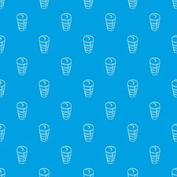 Sundae in glass pattern vector seamless blue Illustrazione stock