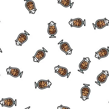 Sundae ice cream vector seamless pattern Illustrazione stock