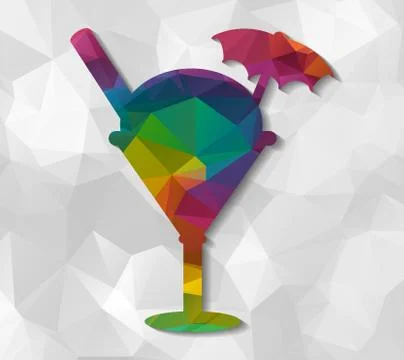 Sundae low poly Stock Illustration