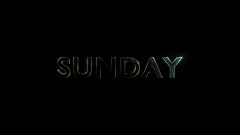 Sunday, 3D text of the day of the week Stock Footage 152724445