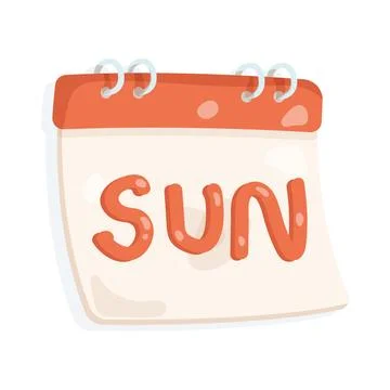 Sunday calendar Stock Illustration