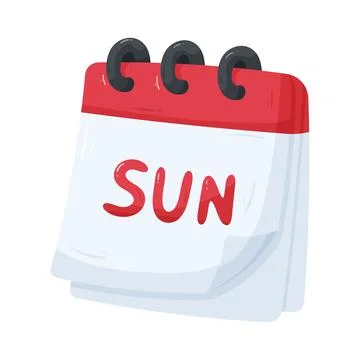 Sunday calendar page Stock Illustration