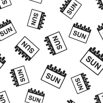 Sunday calendar page seamless pattern background. Business flat vector illust Illustrazione stock