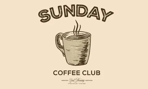 Sunday coffee time vector design. Stock Illustration