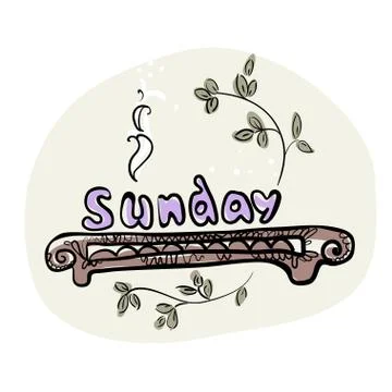 Sunday - Day of  Tea Stock Illustration