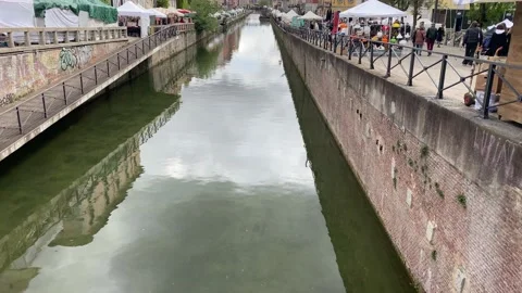 Sunday in Navigli, Milan Stock Footage 189819486