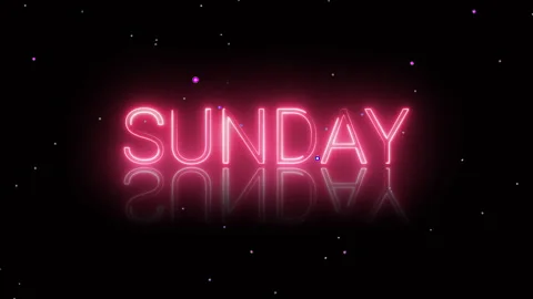 Sunday neon text animation on black background Stock Footage 292740876