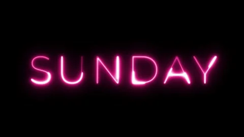 Sunday neon text animation Stock Footage 287404632