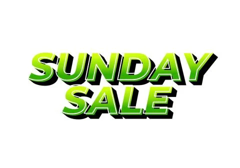Sunday sale. Text effect in 3D style and eye catching colors Stock Illustration