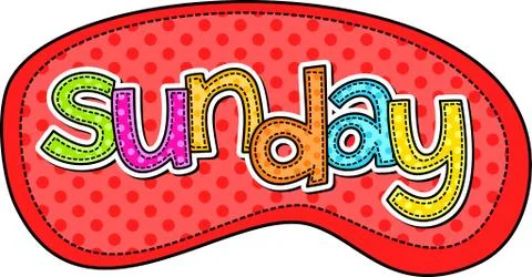 Sunday Stitch Text Label Stock-Illustration
