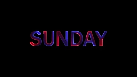 Sunday text animation with dynamic red and blue glowing light leak transiti.. Stock Footage 333878225