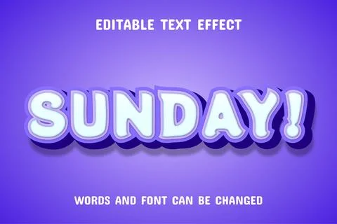 Sunday text - editable gradient text effect Stock Illustration