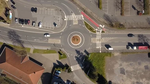 Sunday Traffic Roundabout Stock Footage 126910175