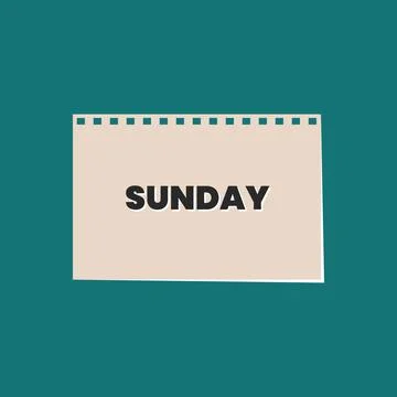 Sunday Typography text on calendar background Illustrazione stock