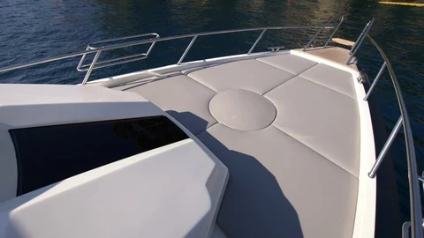 Sundeck at the bow of a boat. Stock Footage 129358929