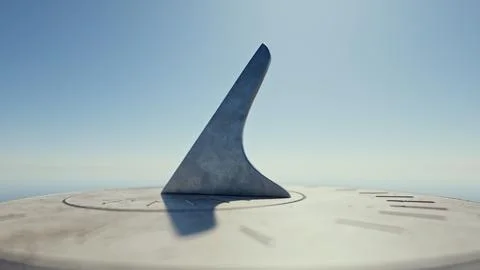 Sundial ancient timekeeping device, uses sun position to mark the passing hours Stock Illustration
