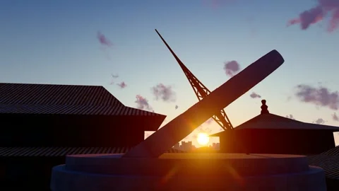  the sundial in the Forbidden City  (3D software Lumion makes non-AI) Stock Footage 307934050